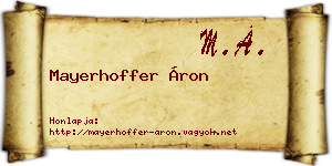 Mayerhoffer Áron névjegykártya