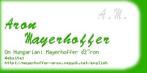 aron mayerhoffer business card